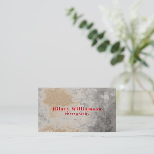 ユニーククールグランジKraft Gray Red写真 名刺 (スタンド正面)