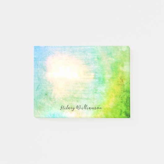 ユニークグランジ抽象芸術ライムグリーン名前をカスタムする ポストイット (正面)