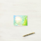 ユニークグランジ抽象芸術ライムグリーン名前をカスタムする ポストイット (デスク上)