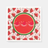 ユニークグリッターモダンスイカ赤ちゃんシャワー スタンダードカクテルナプキン (正面)
