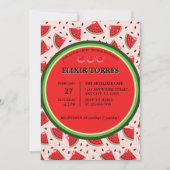 ユニークグリッターモダンスイカ赤ちゃんシャワー 招待状 (正面)