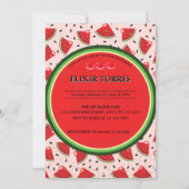 ユニークグリッターモダンスイカ赤ちゃんシャワー 招待状 (正面)