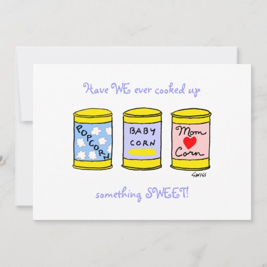 ユニークグルメおもしろい向けCartoonベビー 案内状 (正面)