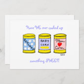 ユニークグルメおもしろい向けCartoonベビー 案内状 (正面/裏面)