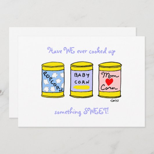 ユニークグルメおもしろい向けCartoonベビー 案内状 (正面/裏面)