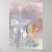 ユニークグレーモダンミニマル抽象芸術アートポスター ポスター (正面)