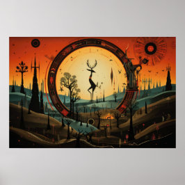 ユニークココペリ抽象芸術 ポスター