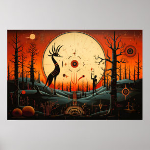 ユニークココペリ抽象芸術 ポスター