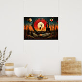 ユニークココペリ抽象芸術 ポスター (キッチン)