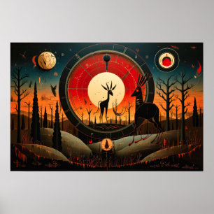 ユニークココペリ抽象芸術 ポスター