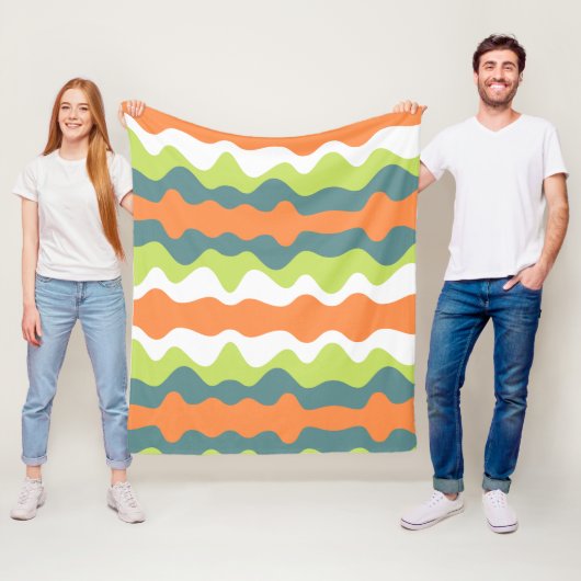 ユニークコントラスト抽象芸術秋の色かわいい女性 フリースブランケット (インサイチュ)