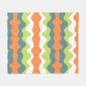 ユニークコントラスト抽象芸術秋の色かわいい女性 フリースブランケット (正面(横))