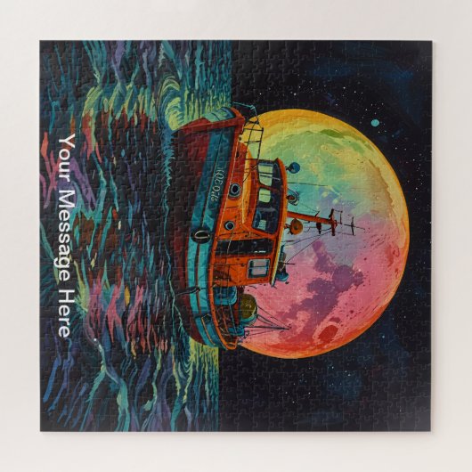 ユニークサイケデリックおもしろいパーソナライズされた ジグソーパズル (横)