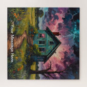 ユニークサイケデリックおもしろいパーソナライズされた ジグソーパズル (横)