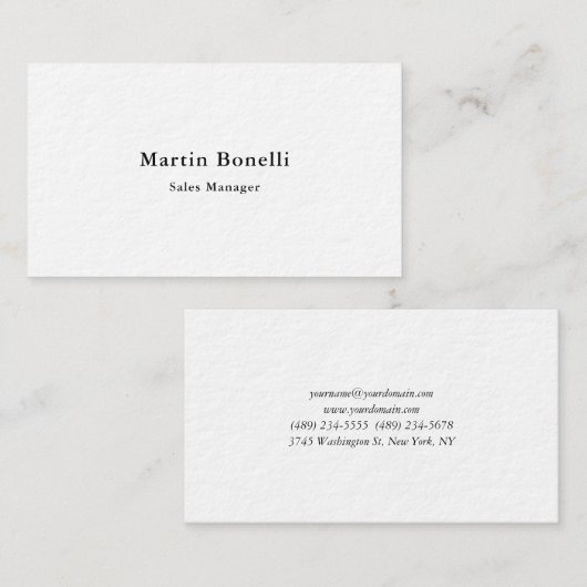 ユニークシンプルクラシック白黒厚い両面 名刺 (正面/裏面)