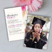 ユニークシンプルフローラ卒業パーティー2025 招待状