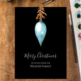 ユニークシンプルブルーウォーター色クリスマスボーブル シーズンカード