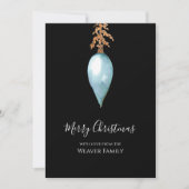 ユニークシンプルブルーウォーター色クリスマスボーブル シーズンカード (正面)