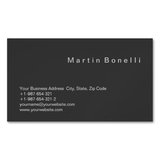 ユニークシンプルモダンミニマリスト マグネット名刺 (正面)