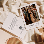 ユニークシンプル写真QRコー結婚ド サンキューカード