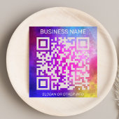 ユニークスタイリッシュカラフルプロフェッショナルQRコード スクエア名刺