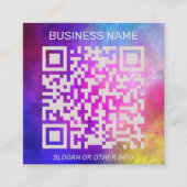 ユニークスタイリッシュカラフルプロフェッショナルQRコード スクエア名刺 (正面)