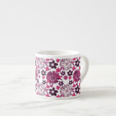 ユニークスタイリッシュフローラヴィンテージパターン エスプレッソカップ (正面右)