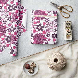 ユニークスタイリッシュフローラヴィンテージパターン ラッピングペーパー