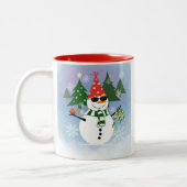 ユニークスタイリッシュモダン雪だるま ツートーンマグカップ (左)