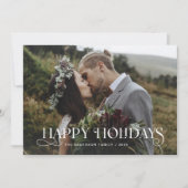 ユニークスタイリッシュ文字 | ハッピーホリデー シーズンカード (正面)