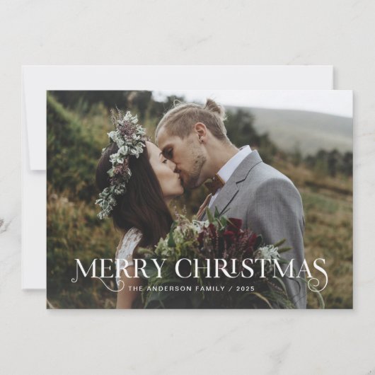 ユニークスタイリッシュ文字 | メリークリスマス シーズンカード (正面)