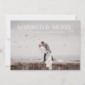 ユニークスタイリッシュ文字 | 結婚したとメリー シーズンカード (正面)