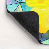 ユニークスタイルのカラフル背景(ジオメトリックブルー) マウスパッド (コーナー)