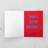 ユニークスーパーヒーロースペシャルおもしろい誕生日 カード (内部)