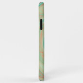 ユニークターコイズグリーンティール(緑がかった色)ブルーオレンジスワールアート Case-Mate iPhoneケース (裏面/右)