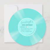 ユニークターコイズレコード誕生日招待状 招待状 (正面)