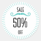 ユニークターコイズ店プロモーション販売シール ラウンドシール (正面)