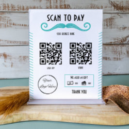 ユニークターコイズ2 QRコード理容師ショップスキャンして支払う ポスター