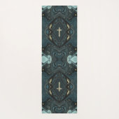 ユニークダークグリーン&金ゴールドクリスチャン聖十字架 ヨガマット (裏面)