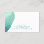 ユニークティール（緑がかった色）アクア自然水彩プロフェッショナル 名刺 (裏面)