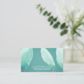 ユニークティール（緑がかった色）アクア自然水彩プロフェッショナル 名刺 (スタンド正面)