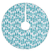 ユニークティール（緑がかった色）クリスマスウォーター色 ブラッシュドポリエステルツリースカート (正面)