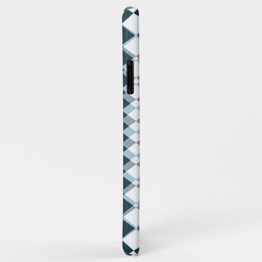 ユニークティール(緑がかった色)ブルーグレイ正方形モザイクアートパターン Case-Mate iPhoneケース (裏面/右)