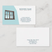 ユニークティール(緑がかった色)及び白窓清掃サービス 名刺 (正面/裏面)