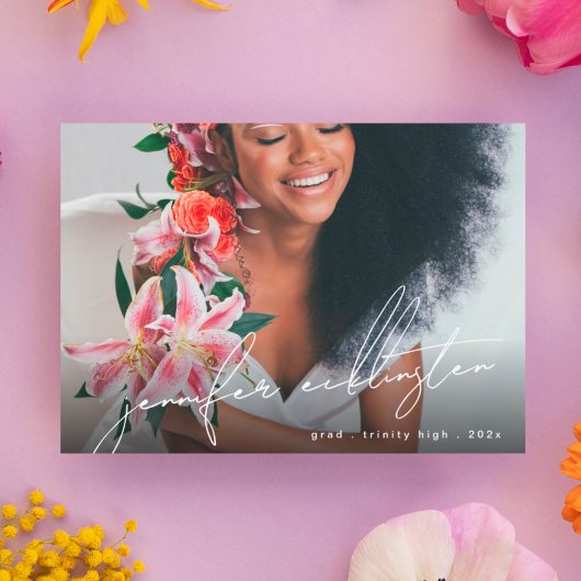 ユニークテンプレート写真高校卒業 案内状