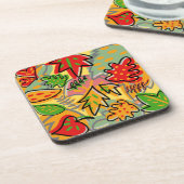 ユニークデザインギフトヴィンテージ熱帯葉緑 コースター (左側)