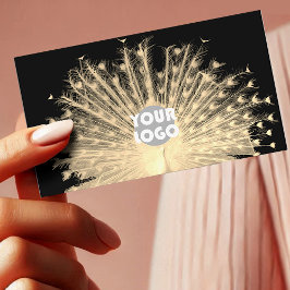 ユニークデザインゴールデンピーコッカスタムクのブラックロゴ 名刺