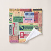 ユニークデザインヴィンテージ愛好家シネマチケット素朴 バスタオルセット (ウォッシュタオル)