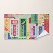 ユニークデザインヴィンテージ愛好家シネマチケット素朴 バスタオルセット (ハンドタオル)