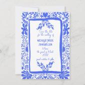 ユニークトレンディーブルードードルハンドドロー日付を保存 招待状 (正面)